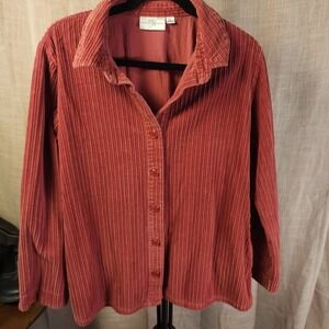 Studio SW Works Corduroy Shirt Jacket XL Terracotta Cotton Pockets Cabincore